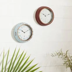 Best Pirce 💯 10" Multicolored Metal Vintage Wall Clock Set by Ivory and Iris 😍 -Cheap Ivory and Iris Store D362113S 7