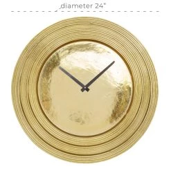 Promo 😉 24" Gold Aluminum Coastal Wall Clock by Ivory and Iris 👏 -Cheap Ivory and Iris Store D362114S 7