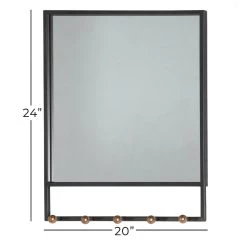 Wholesale 🤩 24" Black Industrial Metal Wall Mirror by Ivory and Iris 😀 -Cheap Ivory and Iris Store D362123S 6