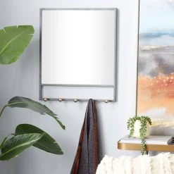 Wholesale 🤩 24" Black Industrial Metal Wall Mirror by Ivory and Iris 😀 -Cheap Ivory and Iris Store D362123S 7