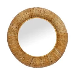 Top 10 😍 35" Brown Coastal Rattan Wall Mirror by Ivory and Iris ✔️