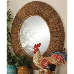 Top 10 😍 35" Brown Coastal Rattan Wall Mirror by Ivory and Iris ✔️ -Cheap Ivory and Iris Store D362128S 7