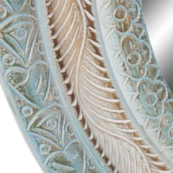 Discount ✔️ 36" Beige Wood Farmhouse Wall Mirror by Ivory and Iris 🧨 -Cheap Ivory and Iris Store D362138S 3