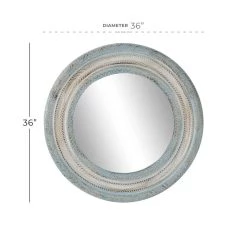 Discount ✔️ 36" Beige Wood Farmhouse Wall Mirror by Ivory and Iris 🧨 -Cheap Ivory and Iris Store D362138S 6