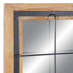 Wholesale 💯 32" Brown Industrial Wood Wall Mirror by Ivory and Iris 😀 -Cheap Ivory and Iris Store D362142S 3
