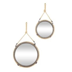 Promo 😀 Brown Rustic Metal Wall Mirrors Set by Ivory and Iris 🤩