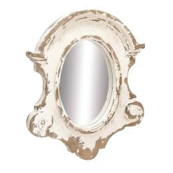 Best deal 😍 White Vintage Fiberglass Wall Mirror by Ivory and Iris 🛒