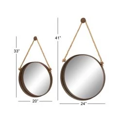 Best deal 😀 Brown Metal Industrial Hanging Wall Mirrors, 2ct. by Ivory and Iris ✨ -Cheap Ivory and Iris Store D362174S 7