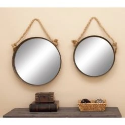 Best deal 😀 Brown Metal Industrial Hanging Wall Mirrors, 2ct. by Ivory and Iris ✨ -Cheap Ivory and Iris Store D362174S 8