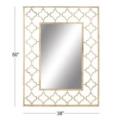 Budget ❤️ 50'' Gold Glam Metal Wall Mirror by Ivory and Iris 🔥 -Cheap Ivory and Iris Store D362183S 5