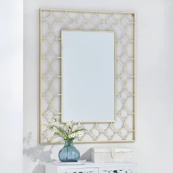 Budget ❤️ 50'' Gold Glam Metal Wall Mirror by Ivory and Iris 🔥 -Cheap Ivory and Iris Store D362183S 6