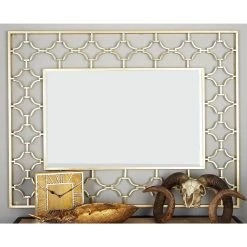 Budget ❤️ 50'' Gold Glam Metal Wall Mirror by Ivory and Iris 🔥 -Cheap Ivory and Iris Store D362183S 7