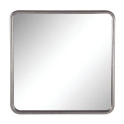 Best Sale 😍 30" Gray Metal Contemporary Wall Mirror by Ivory and Iris 🔥