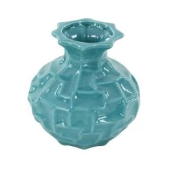 Discount ⌛ Blue Stoneware Modern Vase Set by Ivory and Iris 🤩 -Cheap Ivory and Iris Store D362911S 3