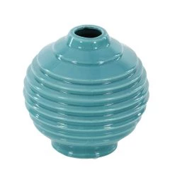 Discount ⌛ Blue Stoneware Modern Vase Set by Ivory and Iris 🤩 -Cheap Ivory and Iris Store D362911S 4