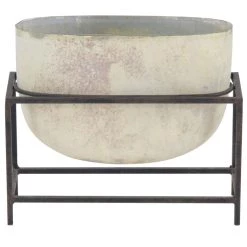 Best reviews of 🥰 13" Cream Distressed Glass & Iron Table Vase With Stand by Ivory and Iris 🧨