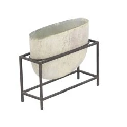 Best reviews of 🥰 13" Cream Distressed Glass & Iron Table Vase With Stand by Ivory and Iris 🧨 -Cheap Ivory and Iris Store D362914S 2