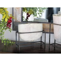 Best reviews of 🥰 13" Cream Distressed Glass & Iron Table Vase With Stand by Ivory and Iris 🧨 -Cheap Ivory and Iris Store D362914S 7