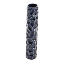 Promo 🧨 12" Dark Blue Stoneware Contemporary Vase Set by Ivory and Iris ⭐ -Cheap Ivory and Iris Store D362918S 3