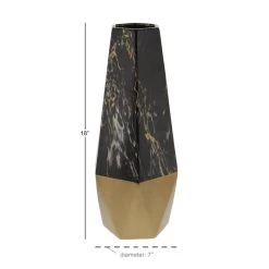 Cheapest 👏 18" Dark Gray & Gold Stoneware Contemporary Vase by Ivory and Iris 👏 -Cheap Ivory and Iris Store D362925S 4