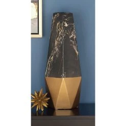 Cheapest 👏 18" Dark Gray & Gold Stoneware Contemporary Vase by Ivory and Iris 👏 -Cheap Ivory and Iris Store D362925S 5