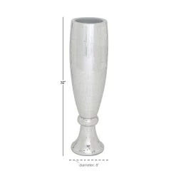 Promo ✨ 33" Silver Polystone Glam Vase by Ivory and Iris ⭐ -Cheap Ivory and Iris Store D362927S 3