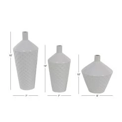 Best Sale 🎉 White Porcelain Modern Vase Set by Ivory and Iris 🔥 -Cheap Ivory and Iris Store D362928S 7