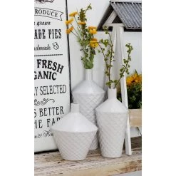 Best Sale 🎉 White Porcelain Modern Vase Set by Ivory and Iris 🔥 -Cheap Ivory and Iris Store D362928S 8