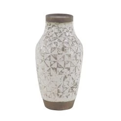 Wholesale 🔔 16" White Stoneware Coastal Style Vase by Ivory and Iris ✔️