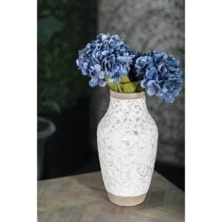 Wholesale 🔔 16" White Stoneware Coastal Style Vase by Ivory and Iris ✔️ -Cheap Ivory and Iris Store D362932S 7