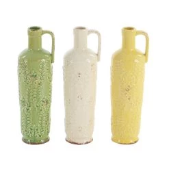 Best Sale 🎁 14" Multicolored Stoneware Vintage Vase, 3ct. by Ivory and Iris 🎉 -Cheap Ivory and Iris Store D362935S 3