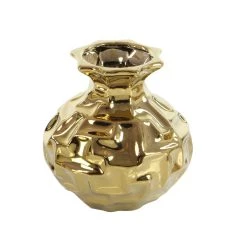 New 🔔 6" Gold Stoneware Glam Vase, 3ct. by Ivory and Iris 🎁 -Cheap Ivory and Iris Store D362937S 4