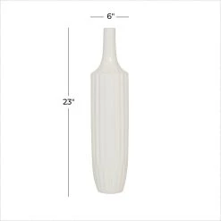 Cheapest 😍 23" White Ceramic Modern Vase by Ivory and Iris 😍 -Cheap Ivory and Iris Store D362939S 5