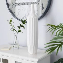 Cheapest 😍 23" White Ceramic Modern Vase by Ivory and Iris 😍 -Cheap Ivory and Iris Store D362939S 6