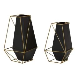 Hot Sale 🤩 Black Metal Contemporary Vase Set by Ivory and Iris 😉