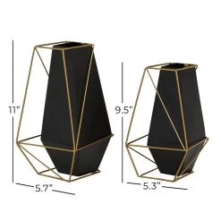 Hot Sale 🤩 Black Metal Contemporary Vase Set by Ivory and Iris 😉 -Cheap Ivory and Iris Store D362943S 5