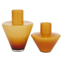 Top 10 👍 Orange Glass Modern Vase Set by Ivory and Iris ⭐