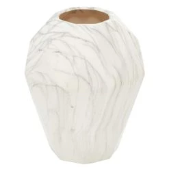 Cheapest 🔔 12" White Stoneware Contemporary Vase by Ivory and Iris ✨ -Cheap Ivory and Iris Store D362946S 3