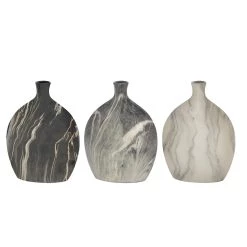 Best Sale 🌟 13" Marble Stoneware Contemporary Vase Set by Ivory and Iris 😍