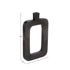 New 🔥 18" Black Aluminum Contemporary Vase by Ivory and Iris ⭐ -Cheap Ivory and Iris Store D362951S 4