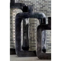 New 🔥 18" Black Aluminum Contemporary Vase by Ivory and Iris ⭐ -Cheap Ivory and Iris Store D362951S 5