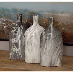 Flash Sale ⌛ 13" Gray Stoneware Contemporary Vase Set by Ivory and Iris 🌟 -Cheap Ivory and Iris Store D362956S 15