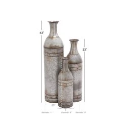 Flash Sale ⌛ Gray Metal Farmhouse Vase Set by Ivory and Iris 🎉 -Cheap Ivory and Iris Store D362958S 5