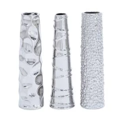 Cheapest 😍 12" Silver Ceramic Abstract Glam Vase Set by Ivory and Iris 👏
