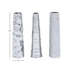 Cheapest π 12" Silver Ceramic Abstract Glam Vase Set by Ivory and Iris π 12 Cheapest π 12" Silver Ceramic Abstract Glam Vase Set by Ivory and Iris π -Cheap Ivory and Iris Store D362959S 6