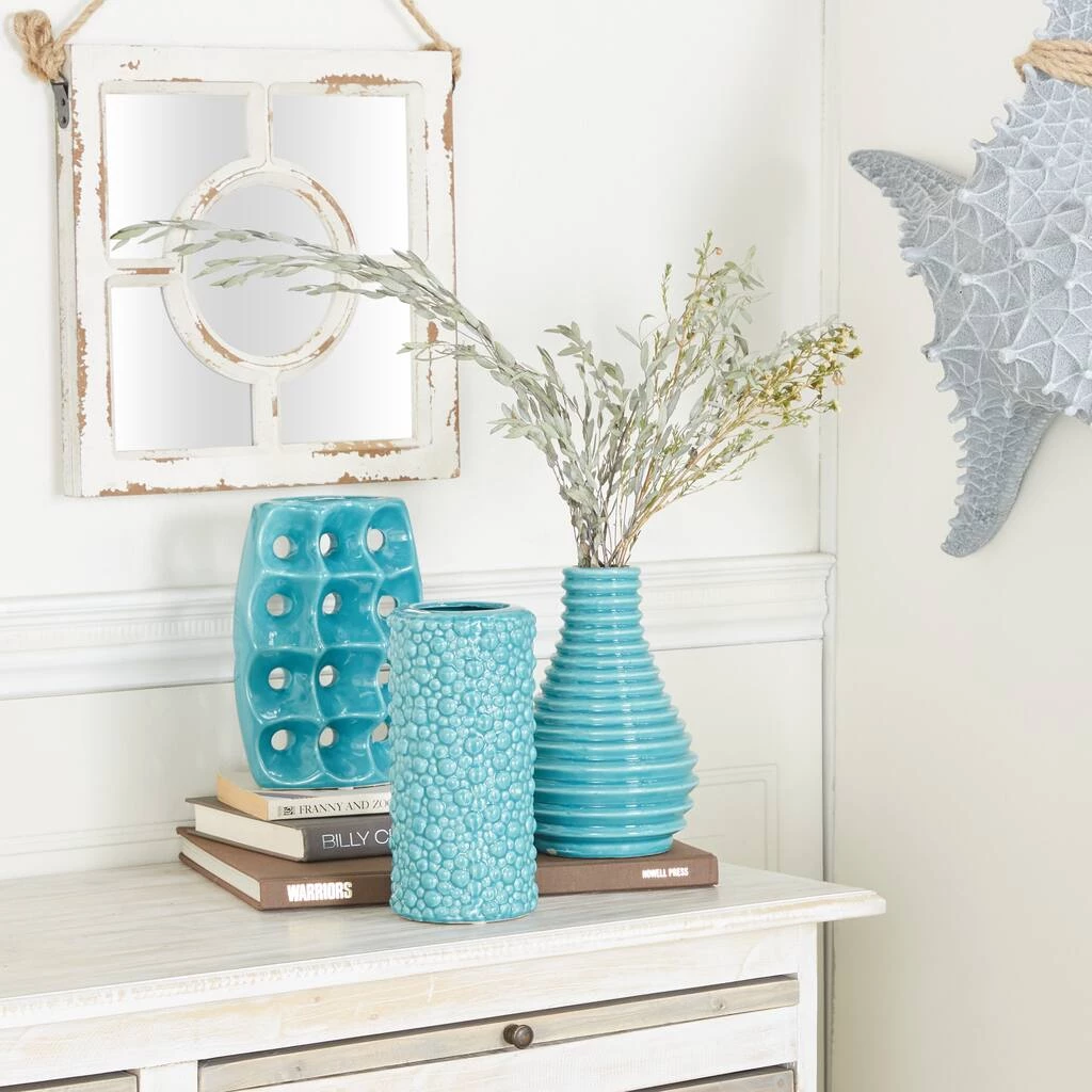 Outlet π Blue Stoneware Modern Vase Set by Ivory and Iris π 12 Outlet π Blue Stoneware Modern Vase Set by Ivory and Iris π - Image 12