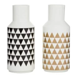 Best Sale ✔️ White Dolomite Contemporary Vase Set by Ivory and Iris 🎁