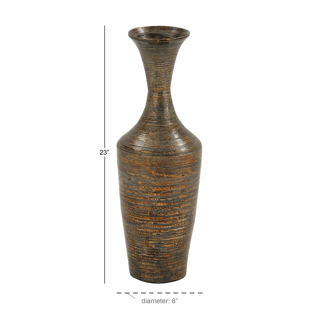 Outlet π₯ Dark Brown Bamboo Traditional Vase by Ivory and Iris π― 4 Outlet π₯ Dark Brown Bamboo Traditional Vase by Ivory and Iris π― - Image 4