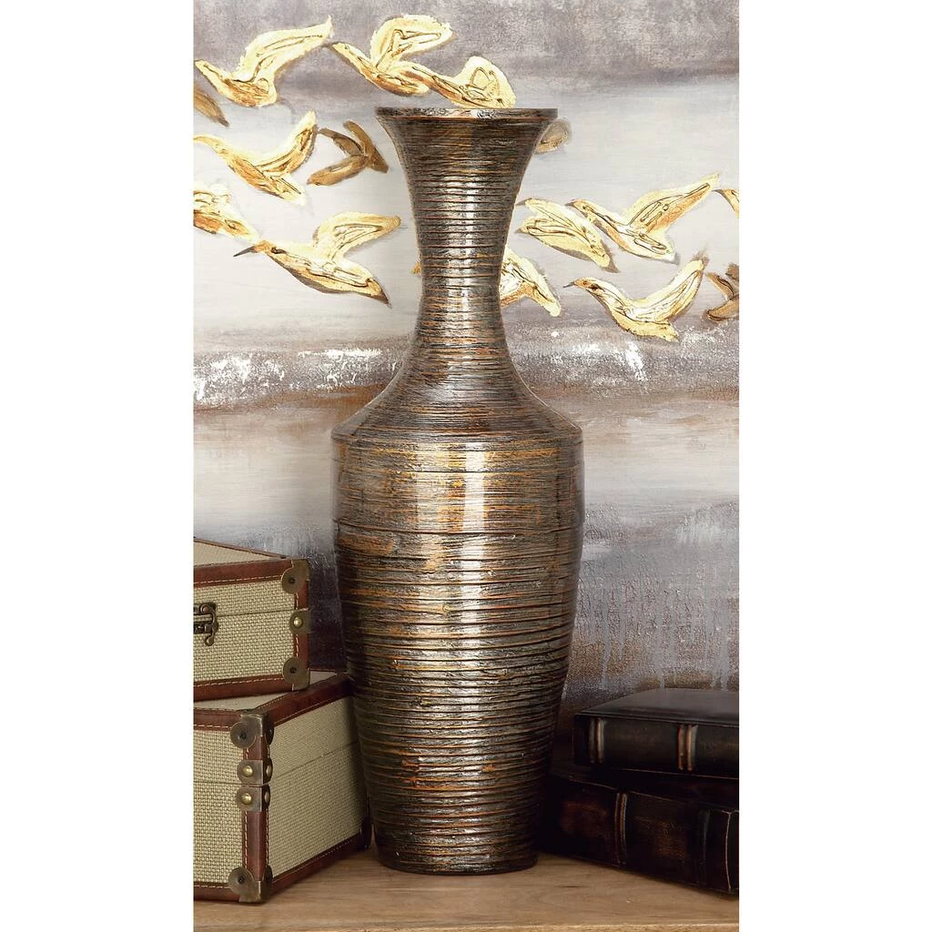 Outlet π₯ Dark Brown Bamboo Traditional Vase by Ivory and Iris π― 5 Outlet π₯ Dark Brown Bamboo Traditional Vase by Ivory and Iris π― - Image 5