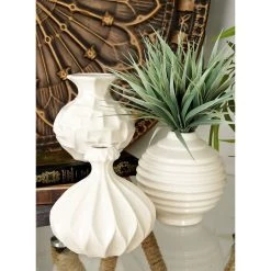 Top 10 💯 White Stoneware Modern Vase Set by Ivory and Iris 🧨 -Cheap Ivory and Iris Store D362979S 12